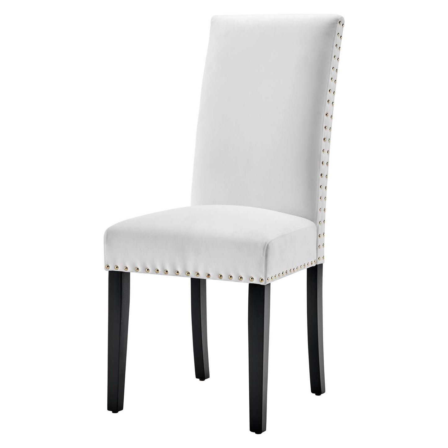 Parcel Performance Velvet Dining Side Chairs - Set of 2, Velvet, Wood, White, 18413