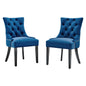 Regent Tufted Performance Velvet Dining Side Chairs - Set of 2, Velvet, Wood, Blue Navy, 18419