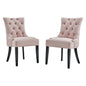 Regent Tufted Performance Velvet Dining Side Chairs - Set of 2, Velvet, Wood, Pink, 18420