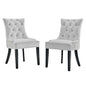Regent Tufted Performance Velvet Dining Side Chairs - Set of 2, Velvet, Wood, White, 18422
