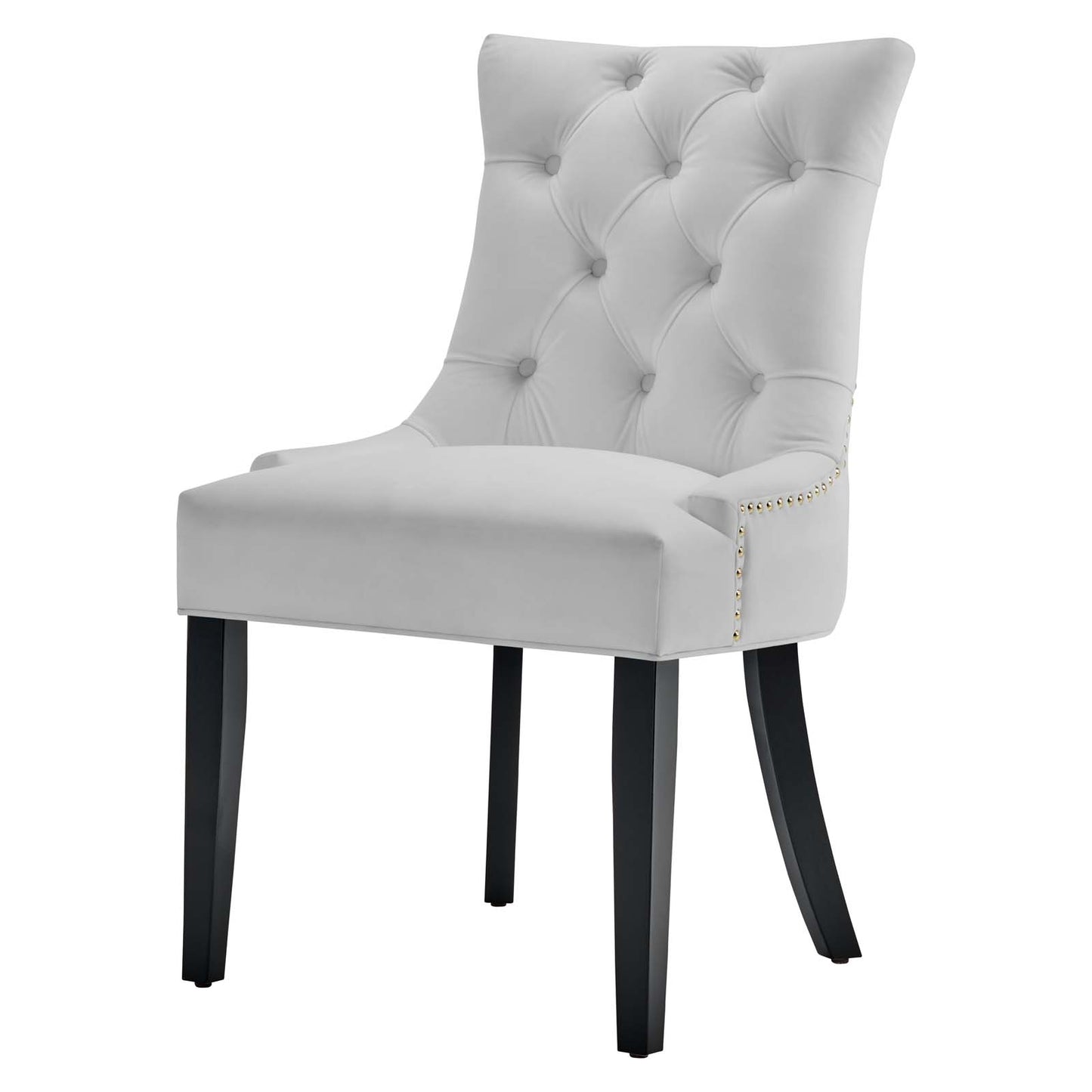 Regent Tufted Performance Velvet Dining Side Chairs - Set of 2, Velvet, Wood, White, 18422
