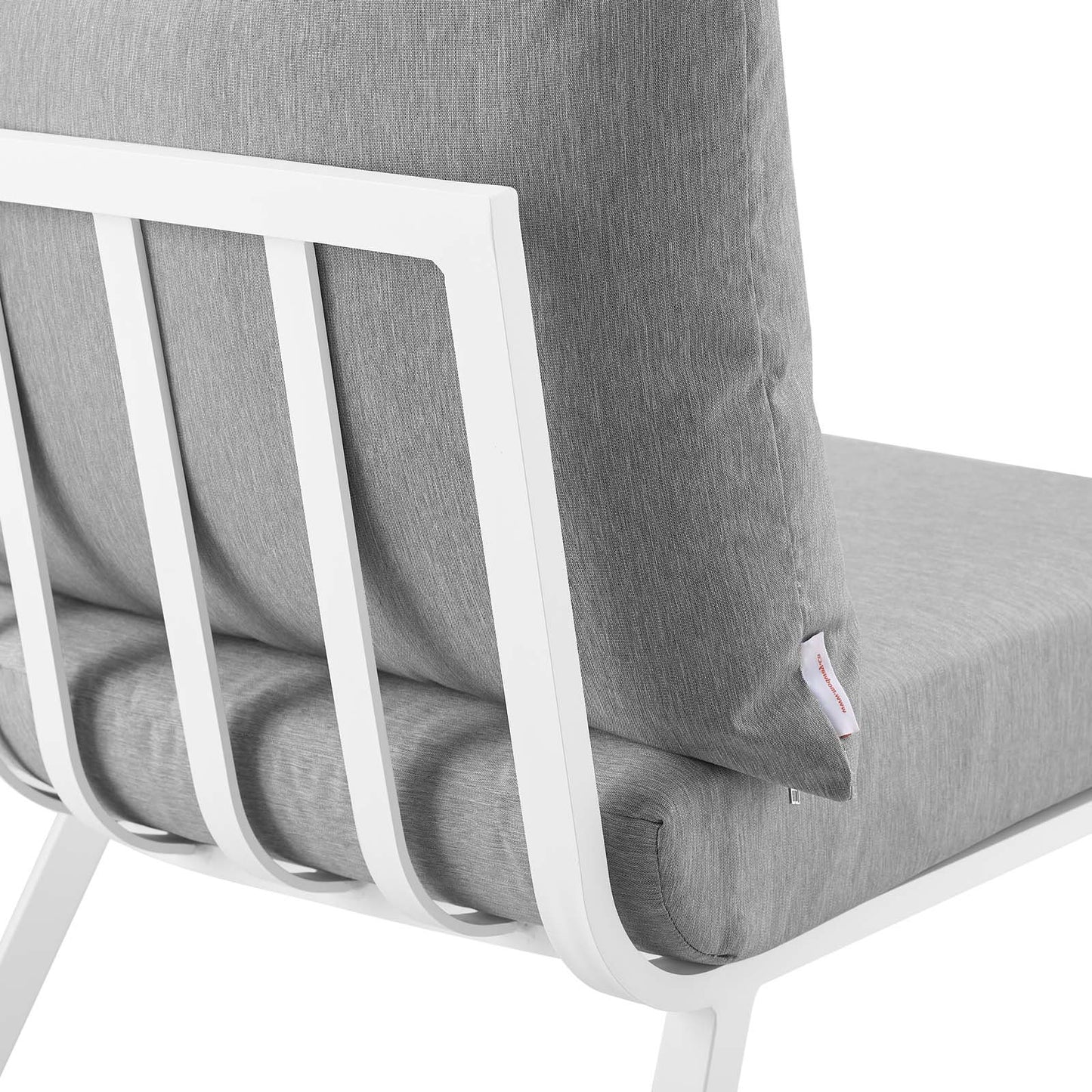 Riverside 5 Piece Outdoor Patio Aluminum Set, Aluminum, Metal, Steel, White Grey Gray, 18433