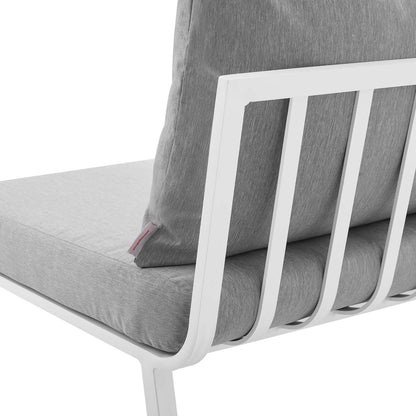Riverside 4 Piece Outdoor Patio Aluminum Set, Aluminum, Metal, Steel, White Grey Gray, 18437
