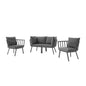 Riverside 4 Piece Outdoor Patio Aluminum Set, Aluminum, Metal, Steel, Grey Gray, 18443