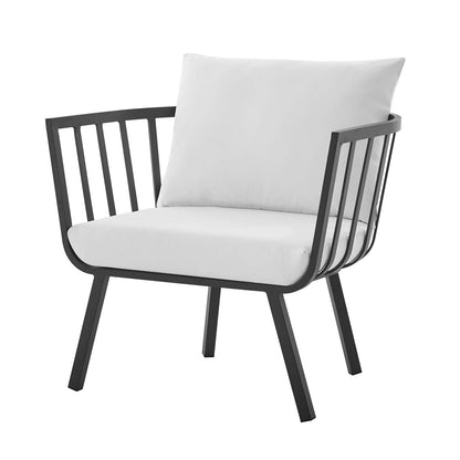 Riverside 7 Piece Outdoor Patio Aluminum Set, Aluminum, Metal, Steel, Grey Gray White, 18456