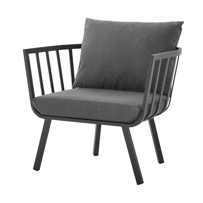 Riverside 6 Piece Outdoor Patio Aluminum Set, Aluminum, Metal, Steel, Grey Gray, 18459