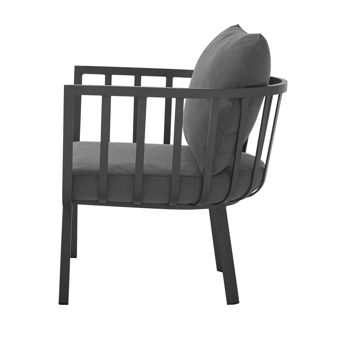 Riverside 5 Piece Outdoor Patio Aluminum Set, Aluminum, Metal, Steel, Grey Gray, 18463