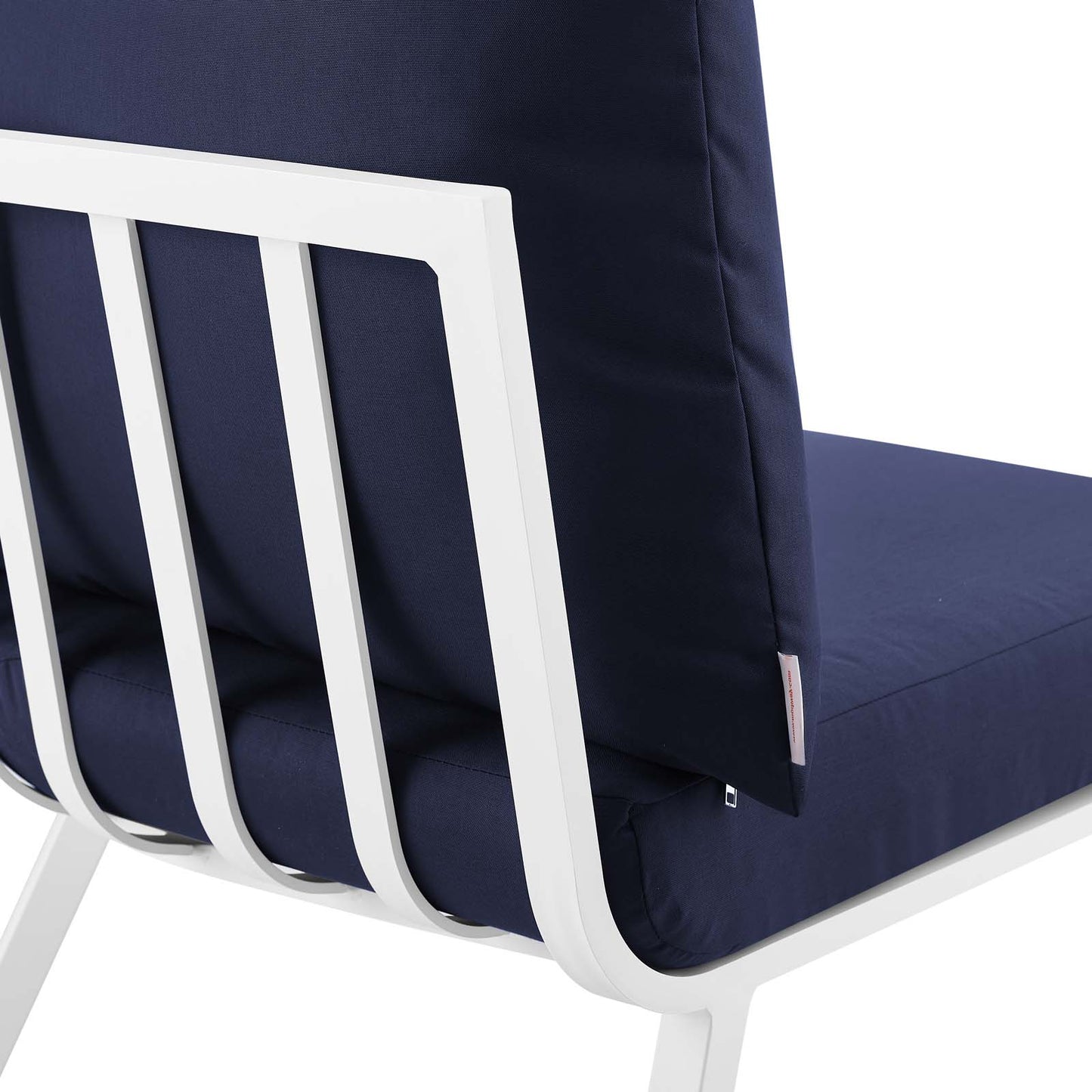 Riverside 5 Piece Outdoor Patio Aluminum Set, Aluminum, Metal, Steel, White Blue Navy, 18466