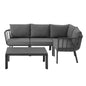 Riverside 5 Piece Outdoor Patio Aluminum Set, Aluminum, Metal, Steel, Grey Gray, 18467