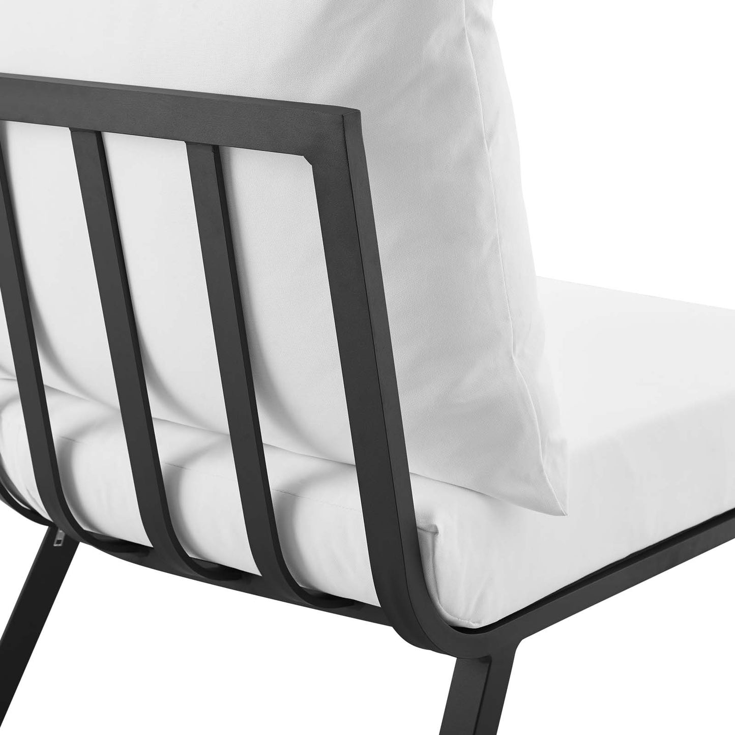 Riverside 4 Piece Outdoor Patio Aluminum Sectional, Aluminum, Metal, Steel, Grey Gray White, 18472