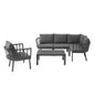 Riverside 6 Piece Outdoor Patio Aluminum Set, Aluminum, Metal, Steel, Grey Gray, 18475