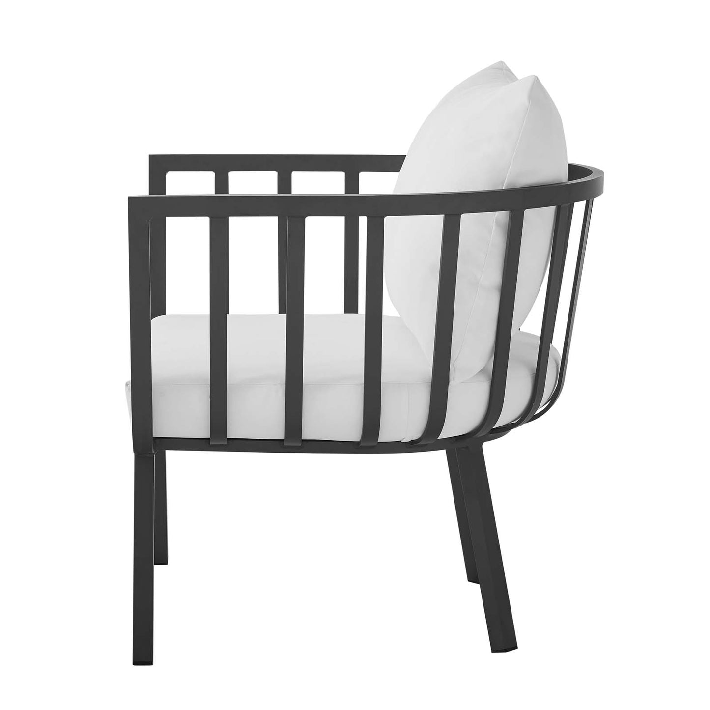 Riverside 6 Piece Outdoor Patio Aluminum Set, Aluminum, Metal, Steel, Grey Gray White, 18476