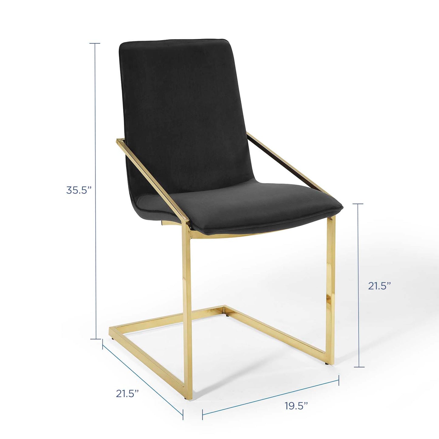 Pitch Performance Velvet Dining Armchair, Velvet, Metal Steel, Gold Black, 18485