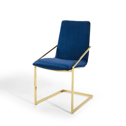 Pitch Performance Velvet Dining Armchair, Velvet, Metal Steel, Gold Blue Navy, 18487