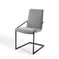 Pitch Upholstered Fabric Dining Armchair, Fabric, Metal Steel, Black Grey Gray, 18490