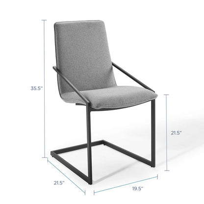 Pitch Upholstered Fabric Dining Armchair, Fabric, Metal Steel, Black Grey Gray, 18490