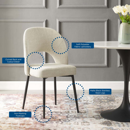 Rouse Upholstered Fabric Dining Side Chair, Fabric, Black Beige, 18492