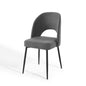 Rouse Upholstered Fabric Dining Side Chair, Fabric, Black Grey Gray, 18493