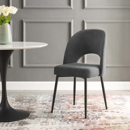 Rouse Upholstered Fabric Dining Side Chair, Fabric, Black Grey Gray, 18493