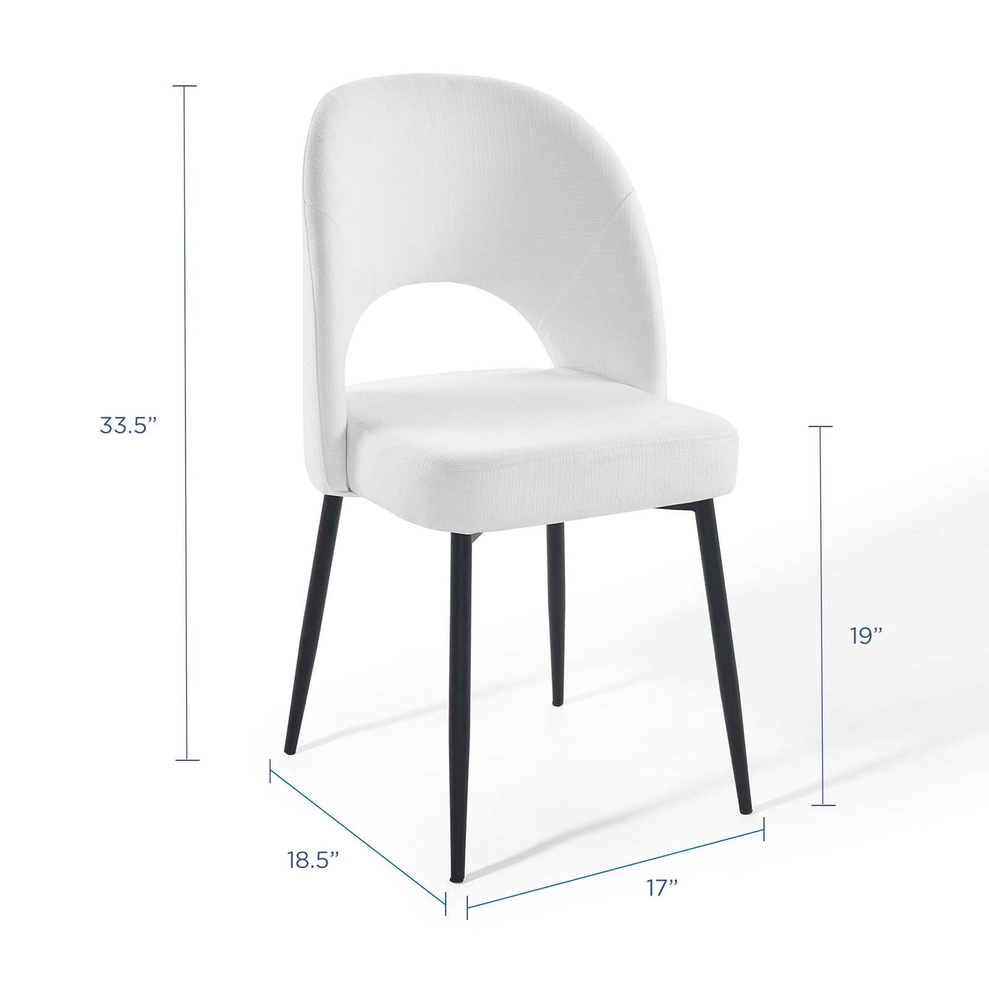 Rouse Upholstered Fabric Dining Side Chair, Fabric, Black White, 18495