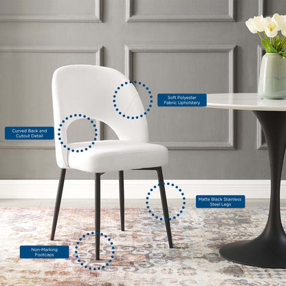 Rouse Upholstered Fabric Dining Side Chair, Fabric, Black White, 18495