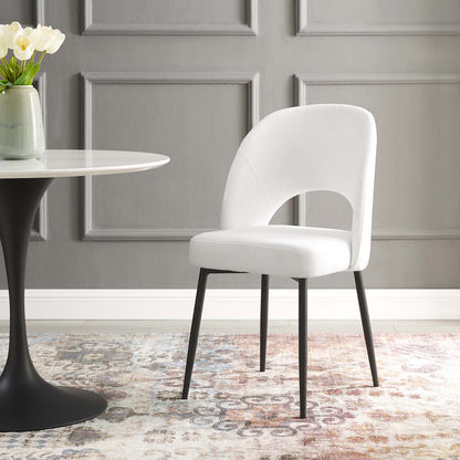 Rouse Upholstered Fabric Dining Side Chair, Fabric, Black White, 18495