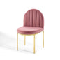 Isla Channel Tufted Performance Velvet Dining Side Chair, Velvet, Gold Pink, 18496