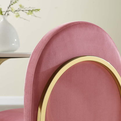 Isla Channel Tufted Performance Velvet Dining Side Chair, Velvet, Gold Pink, 18496