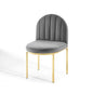Isla Channel Tufted Performance Velvet Dining Side Chair, Velvet, Gold Grey Gray, 18497