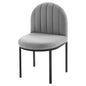 Isla Channel Tufted Upholstered Fabric Dining Side Chair, Fabric, Black Grey Gray, 18501