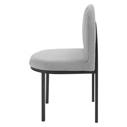 Isla Channel Tufted Upholstered Fabric Dining Side Chair, Fabric, Black Grey Gray, 18501