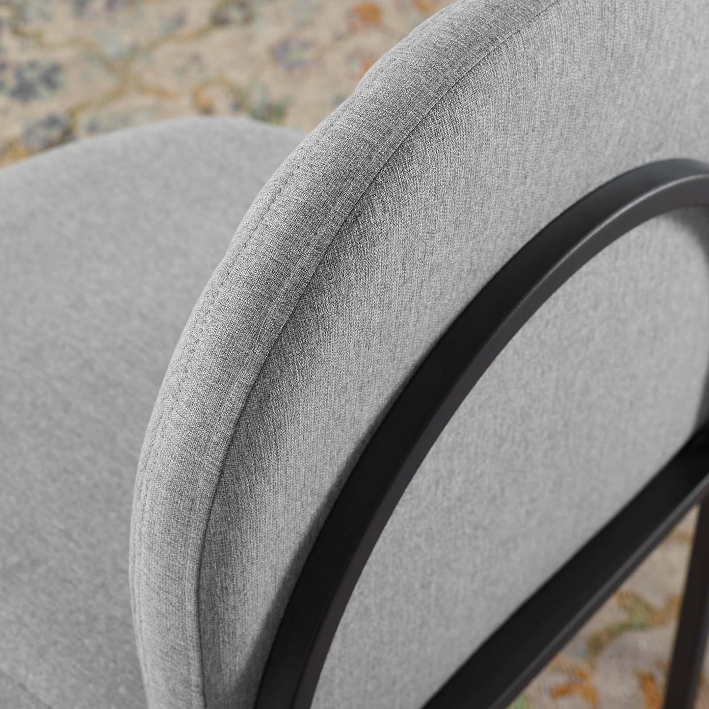 Isla Channel Tufted Upholstered Fabric Dining Side Chair, Fabric, Black Grey Gray, 18501