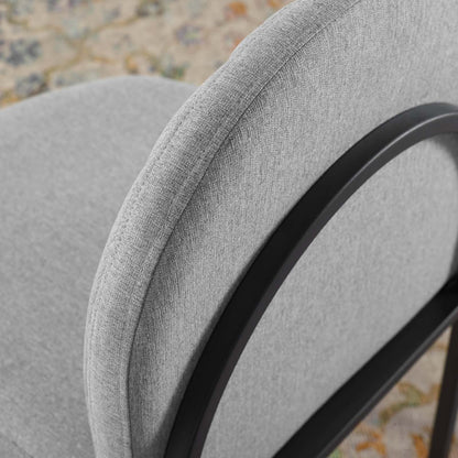 Isla Channel Tufted Upholstered Fabric Dining Side Chair, Fabric, Black Grey Gray, 18501