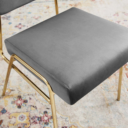 Craft Performance Velvet Dining Side Chair, Velvet, Metal Steel, Gold Grey Gray, 18505