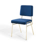 Craft Performance Velvet Dining Side Chair, Velvet, Metal Steel, Gold Blue Navy, 18506