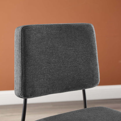 Craft Upholstered Fabric Dining Side Chair, Fabric, Metal Steel, Black Grey Gray, 18508