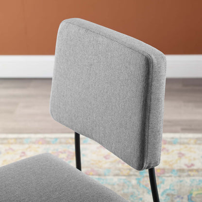 Craft Upholstered Fabric Dining Side Chair, Fabric, Metal Steel, Black Grey Gray, 18509