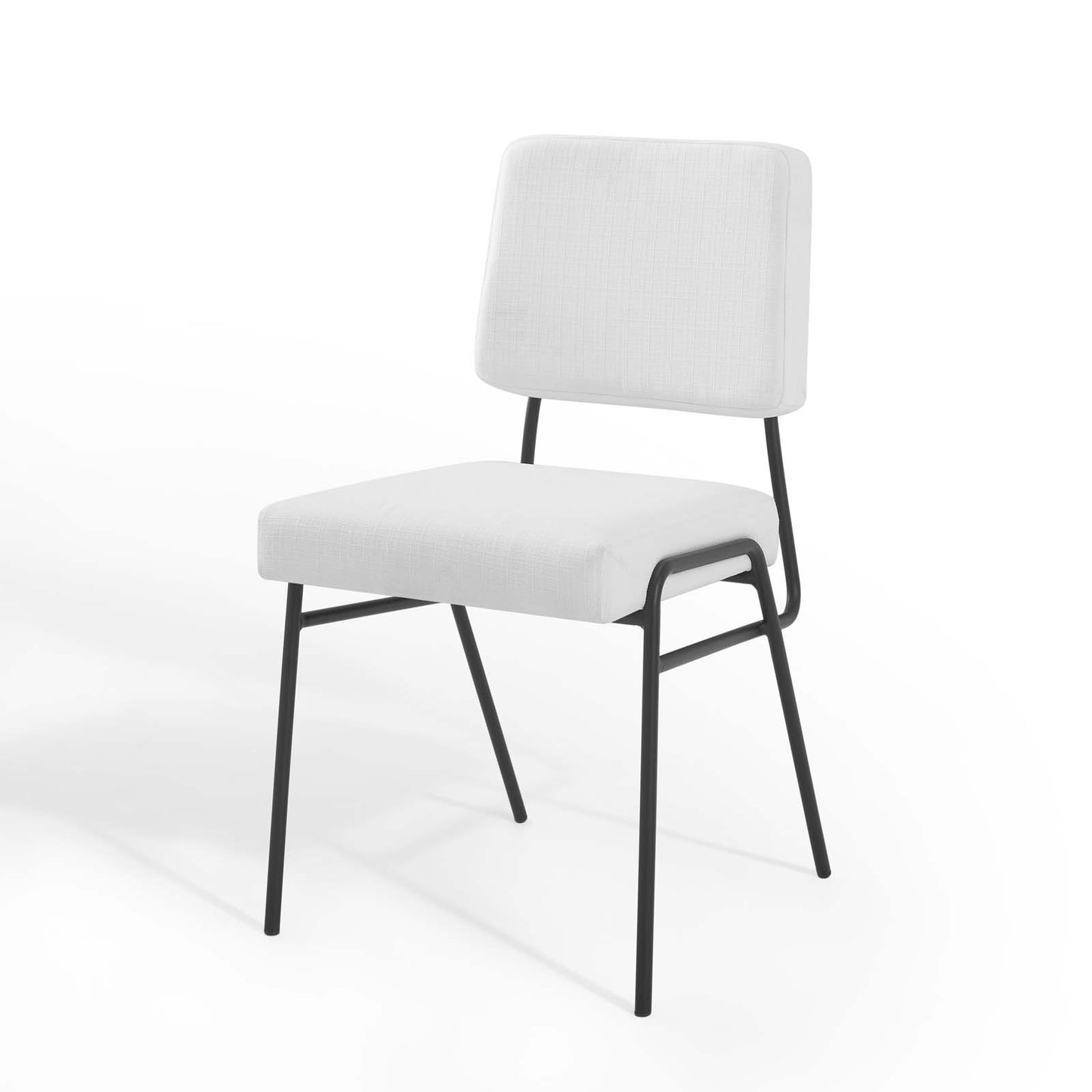 Craft Upholstered Fabric Dining Side Chair, Fabric, Metal Steel, Black White, 18510