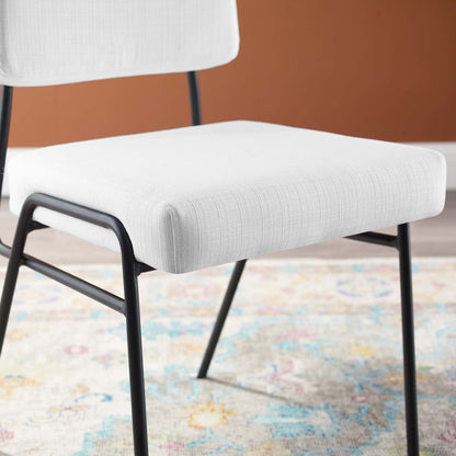 Craft Upholstered Fabric Dining Side Chair, Fabric, Metal Steel, Black White, 18510