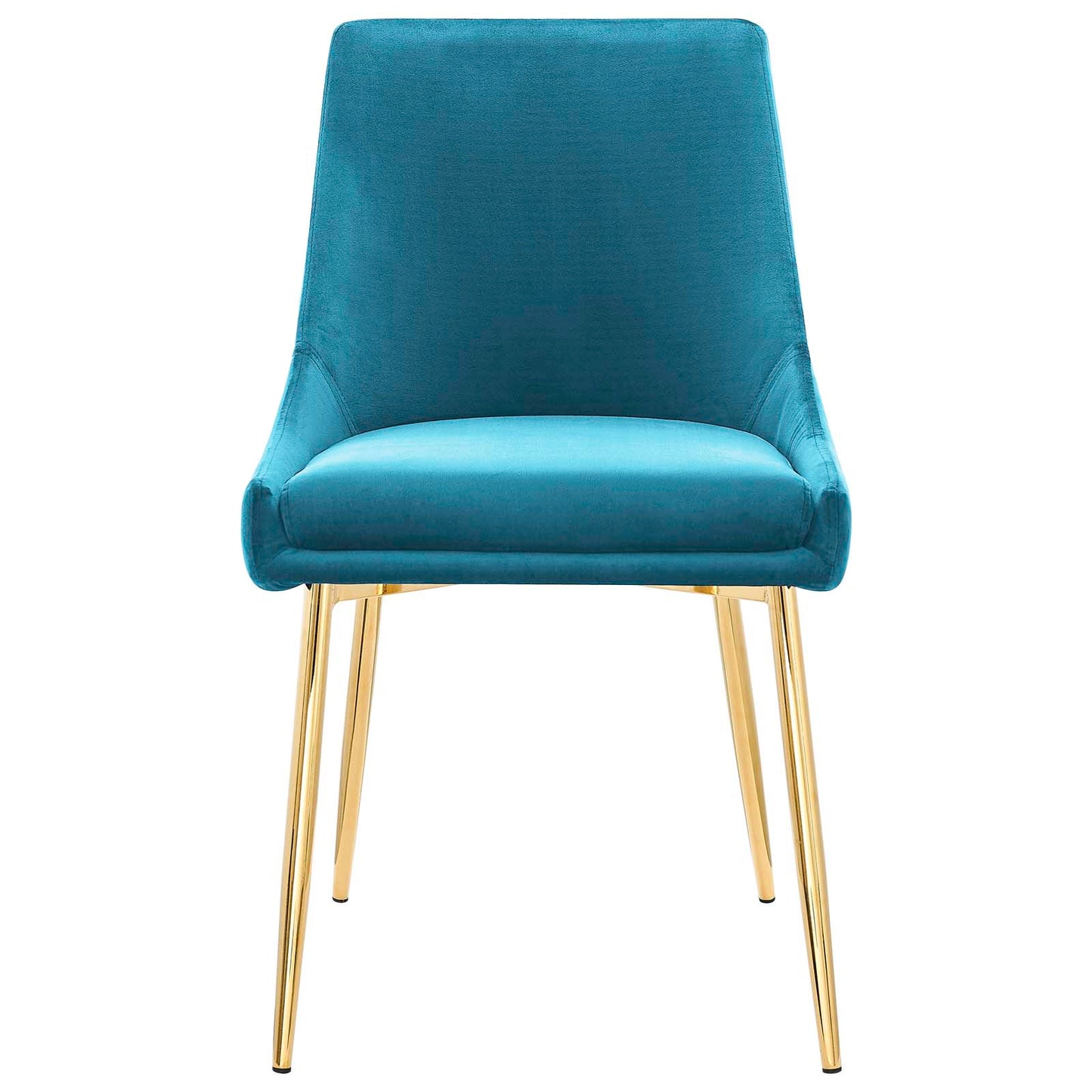 Viscount Performance Velvet Dining Chairs - Set of 2, Velvet, Metal Steel, Gold Blue, 18519