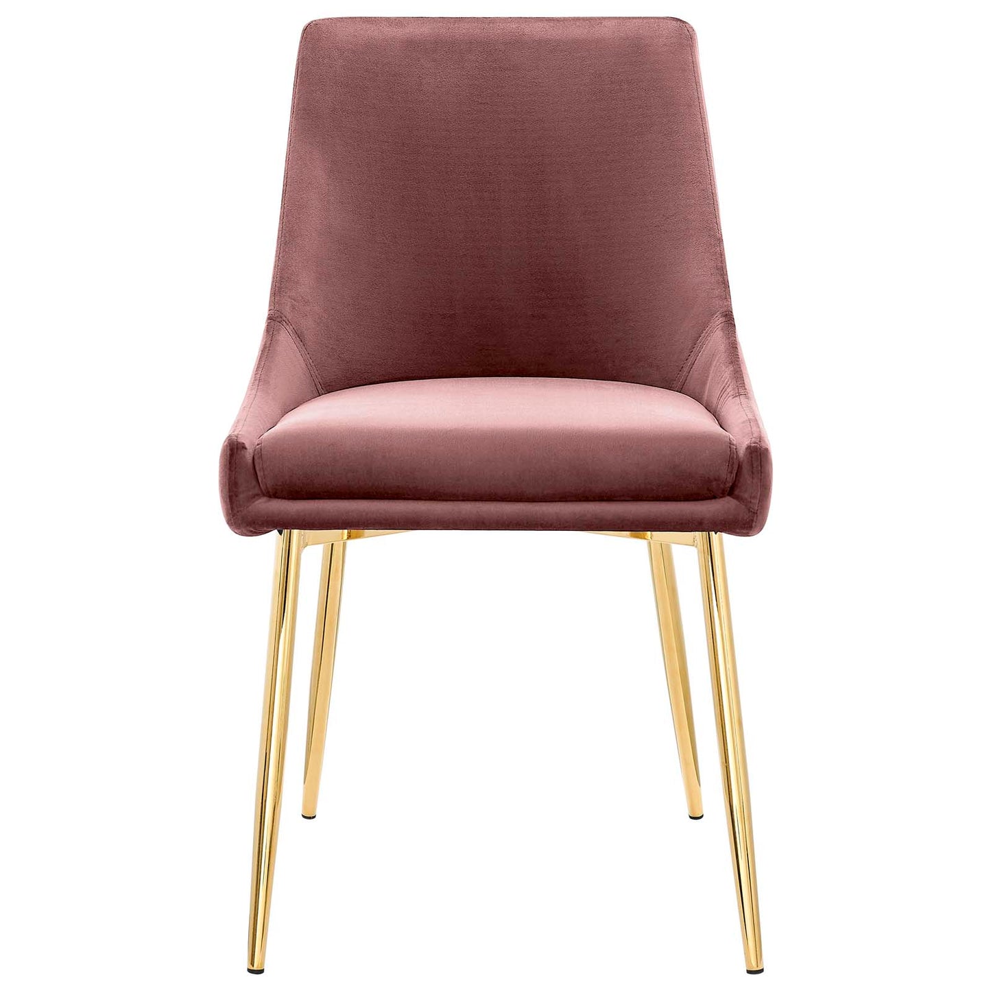 Viscount Performance Velvet Dining Chairs - Set of 2, Velvet, Metal Steel, Gold Pink, 18522
