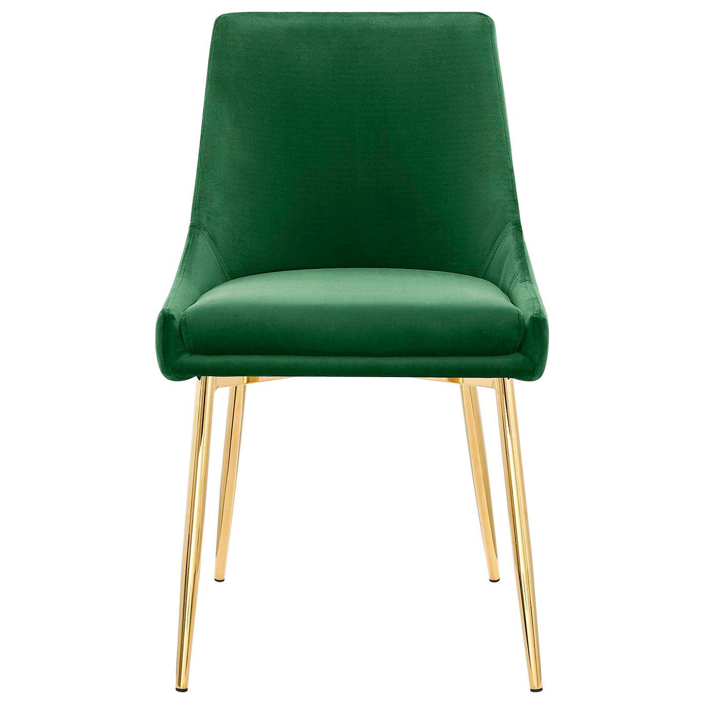 Viscount Performance Velvet Dining Chairs - Set of 2, Velvet, Metal Steel, Gold Green, 18523