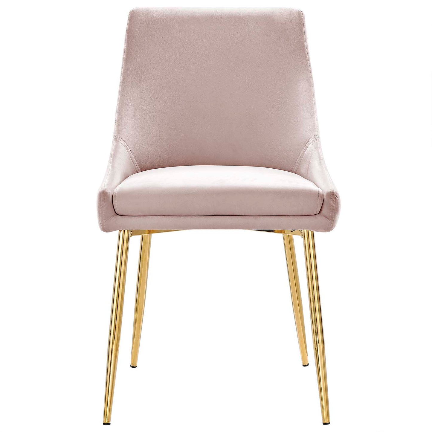 Viscount Performance Velvet Dining Chairs - Set of 2, Velvet, Metal Steel, Gold Pink, 18527