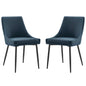 Viscount Upholstered Fabric Dining Chairs - Set of 2, Fabric, Metal Steel, Navy Blue Black, 18528