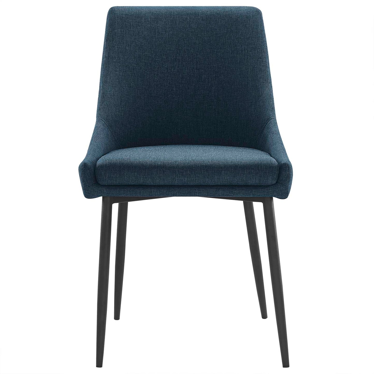 Viscount Upholstered Fabric Dining Chairs - Set of 2, Fabric, Metal Steel, Navy Blue Black, 18528