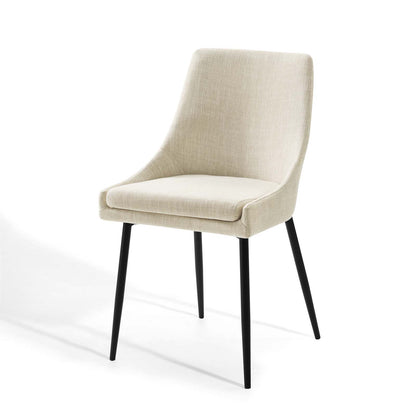 Viscount Upholstered Fabric Dining Chairs - Set of 2, Fabric, Metal Steel, Black Beige, 18529