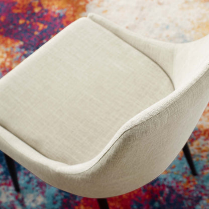 Viscount Upholstered Fabric Dining Chairs - Set of 2, Fabric, Metal Steel, Black Beige, 18529