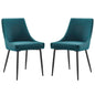 Viscount Upholstered Fabric Dining Chairs - Set of 2, Fabric, Metal Steel, Black Blue, 18532