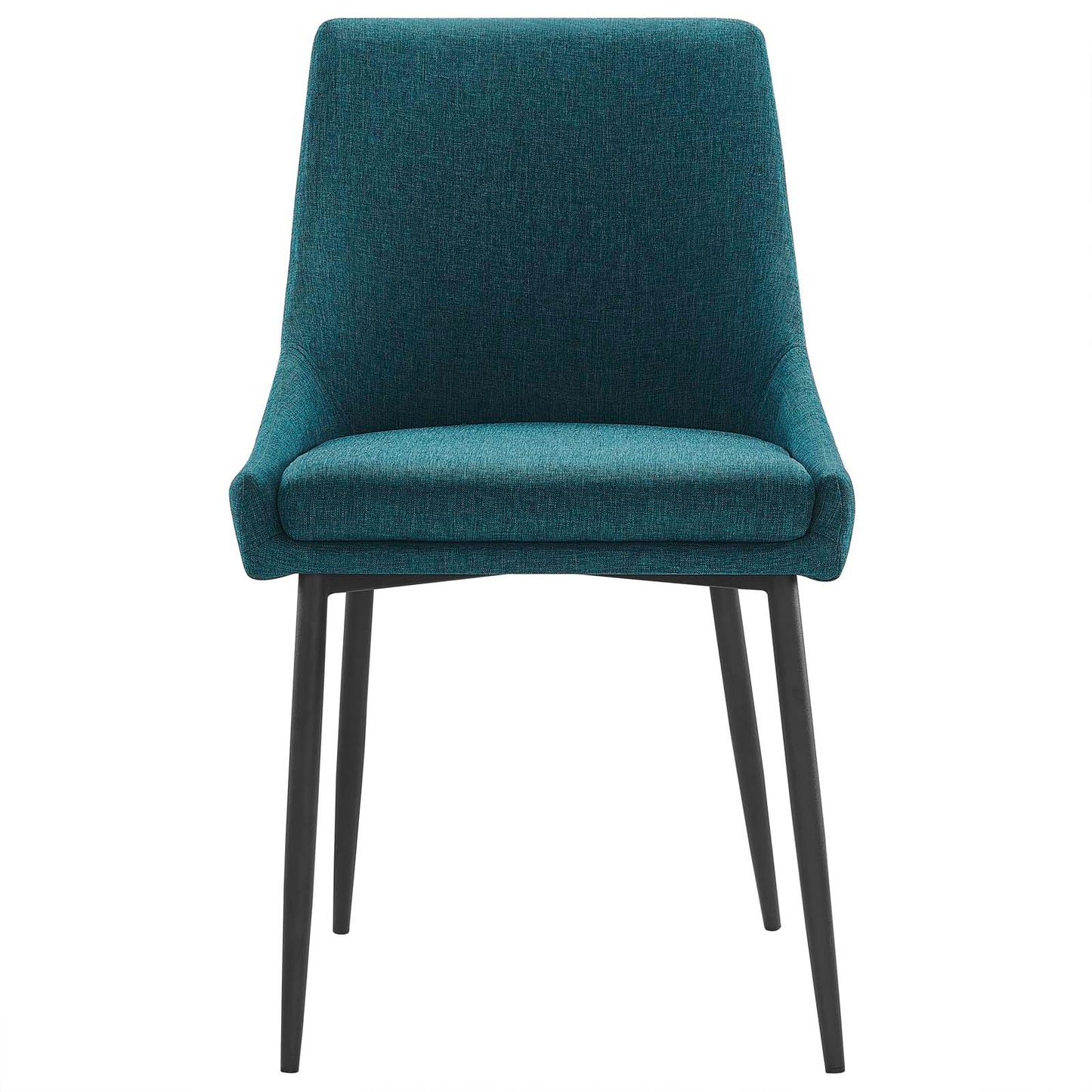 Viscount Upholstered Fabric Dining Chairs - Set of 2, Fabric, Metal Steel, Black Blue, 18532