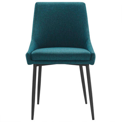 Viscount Upholstered Fabric Dining Chairs - Set of 2, Fabric, Metal Steel, Black Blue, 18532